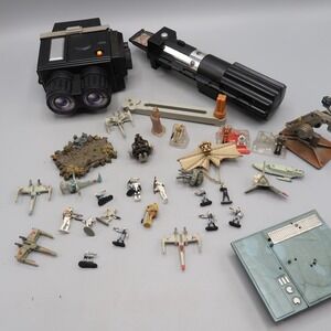 Vintage Star Wars Micro Machines 90s Ships Figures Binoculars Lightsaver Toy Lot